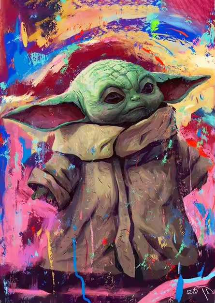 Malen Nach Zahlen - Der Bunte Din Grogu