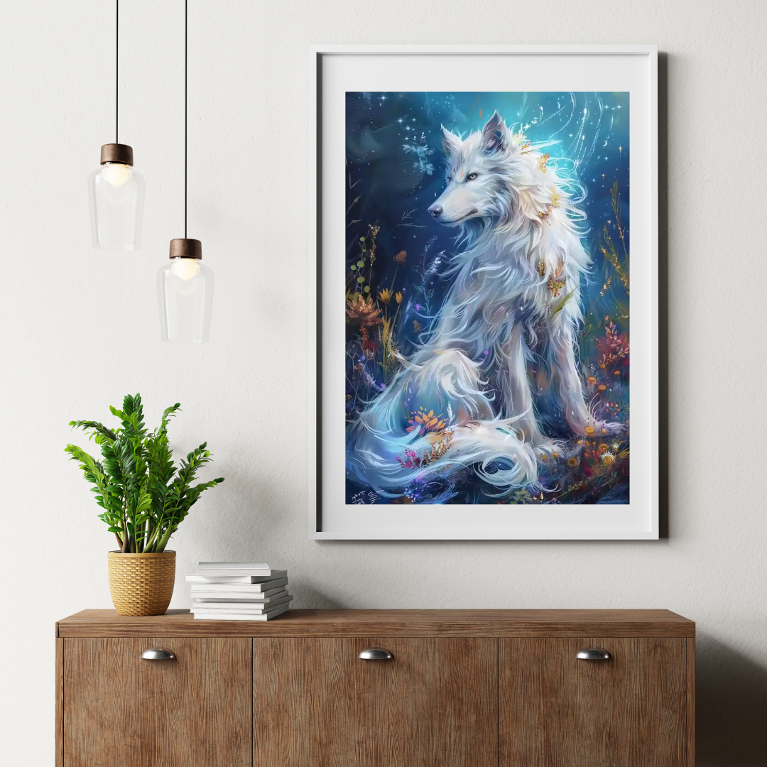 Malen Nach Zahlen - Der Weiße Fuchs Und Die Blumen