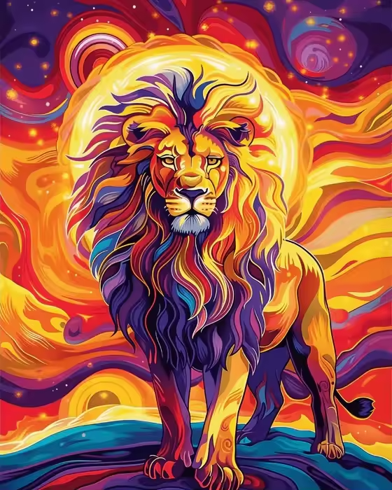 Malen Nach Zahlen - Goldener Löwe