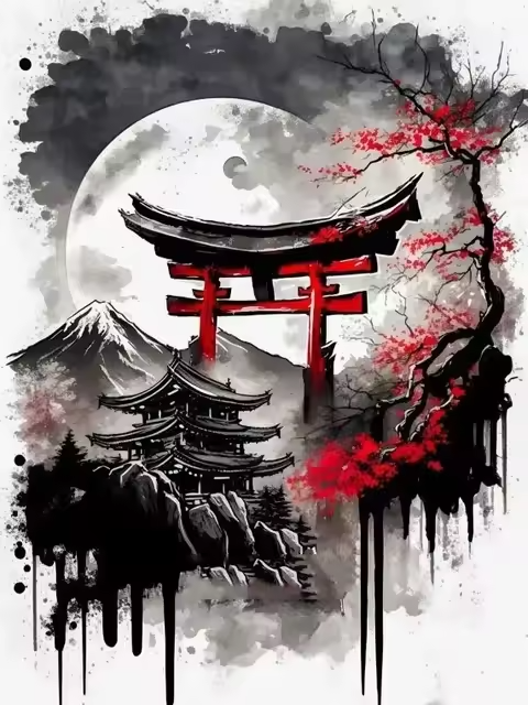 Malen Nach Zahlen - Torii Tor