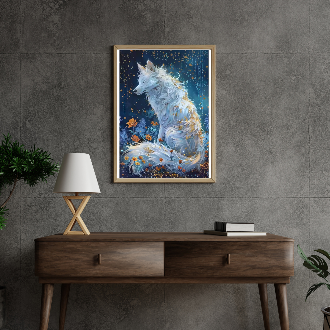 Malen Nach Zahlen - Der Weiße Fuchs Und Die Blumen II