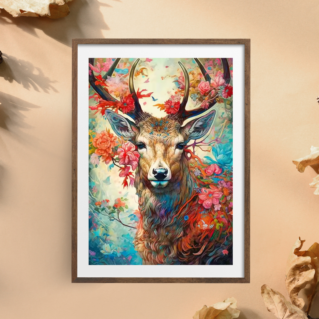 Malen Nach Zahlen - Hirsch und Blumen