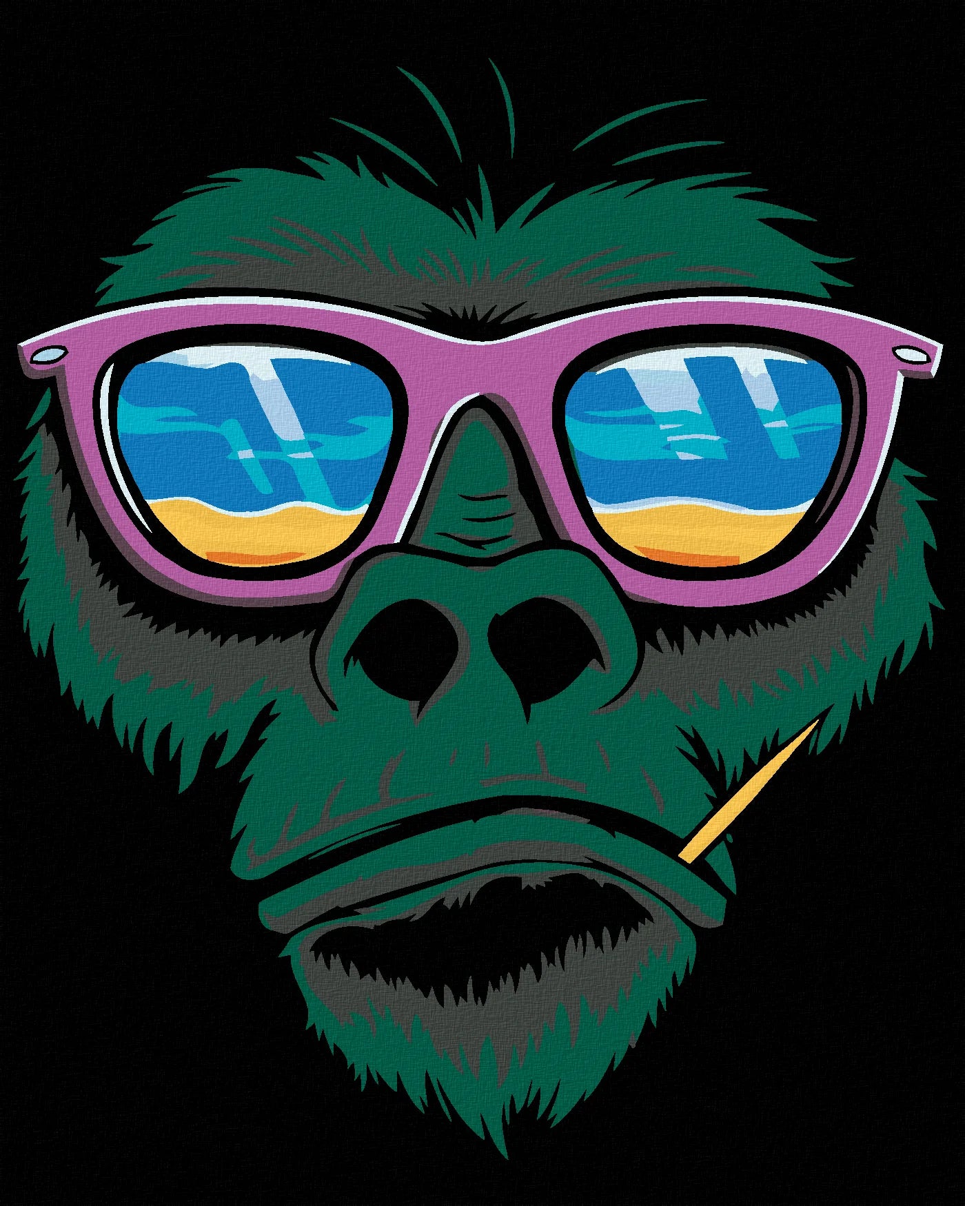 Malen Nach Zahlen - Affe Und Sonnenbrille