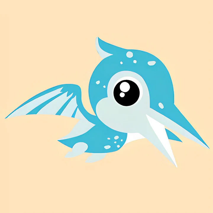 Malen Nach Zahlen - Blauer Cartoon Vogel