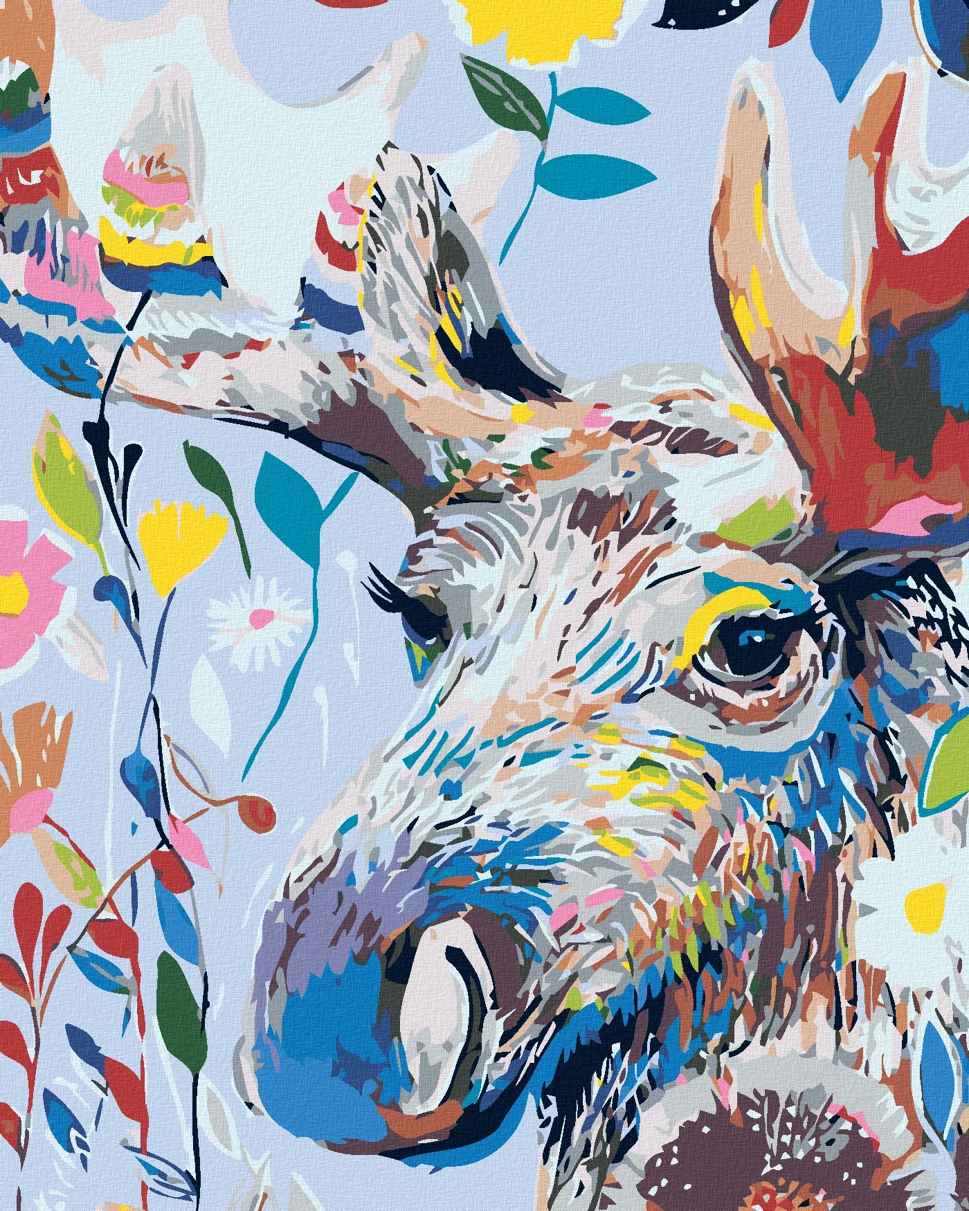 Malen Nach Zahlen - Blumiger Elch