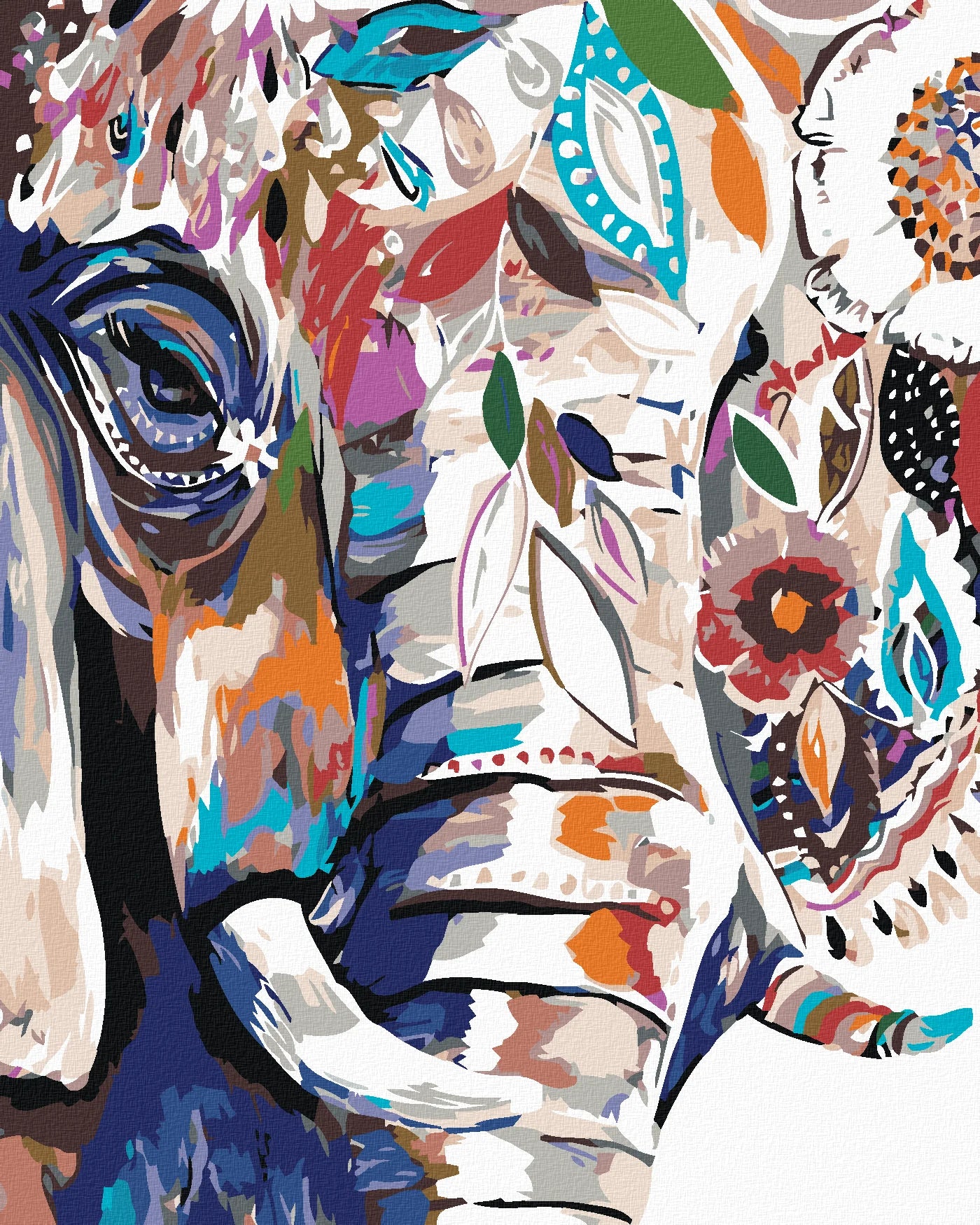 Malen Nach Zahlen - Blumiger Elefant