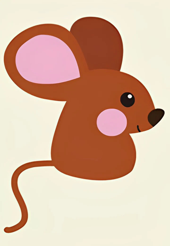 Malen Nach Zahlen - Braune Cartoon Maus