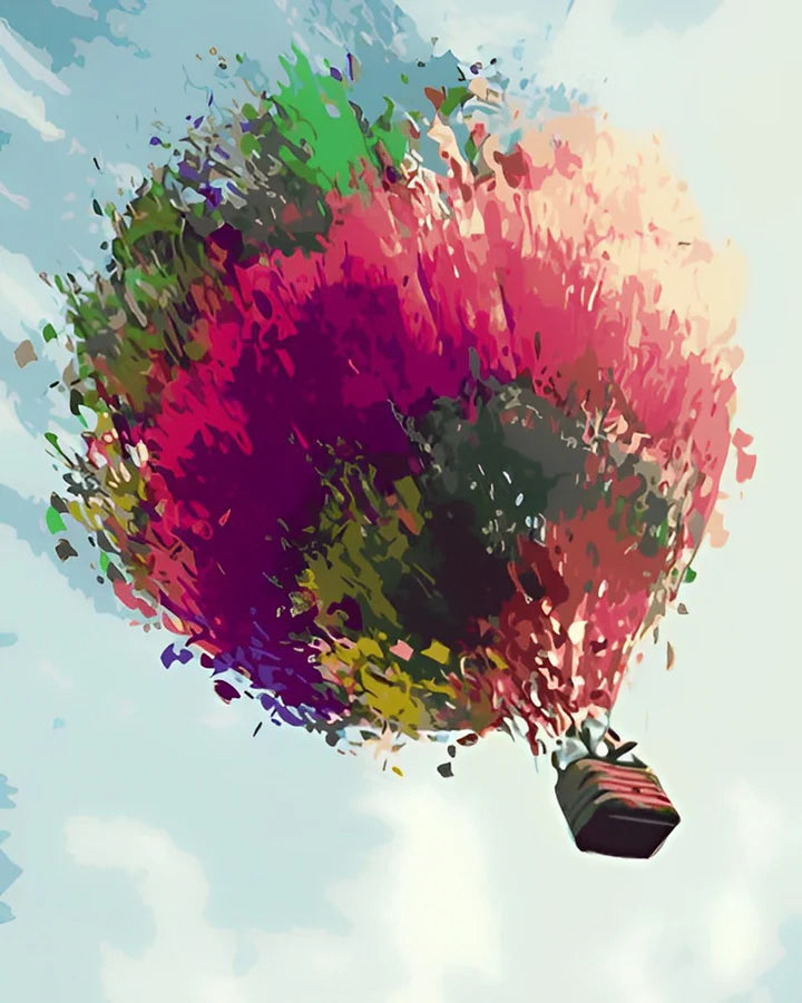 Malen Nach Zahlen - Bunter abstrakter Heißluftballon