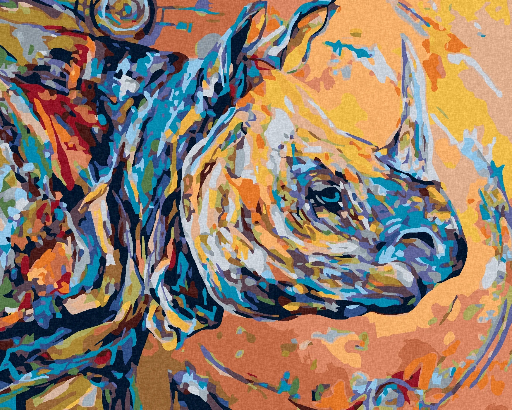 Malen Nach Zahlen - Buntes Nashorn