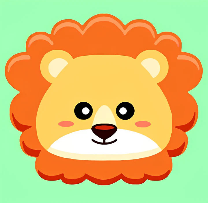 Malen Nach Zahlen - Cartoon Löwenkopf