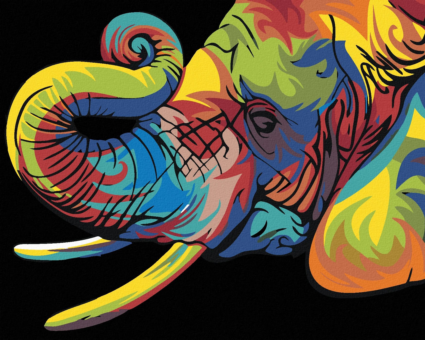 Malen Nach Zahlen - Farbiger Elefant