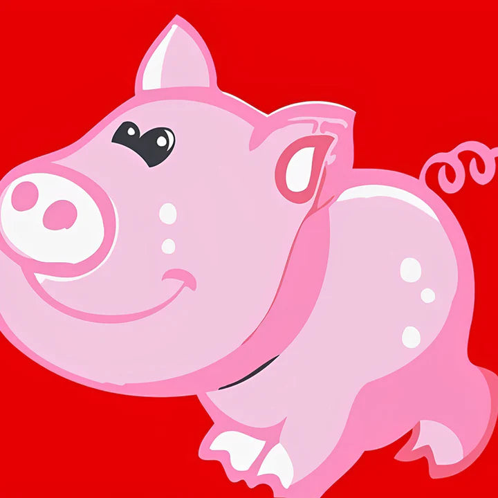 Malen Nach Zahlen - Fröhliches Cartoon Schwein