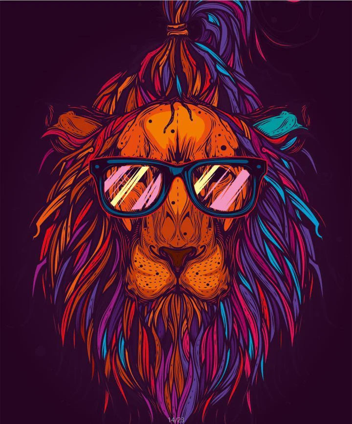 Malen Nach Zahlen - Löwe mit Brille