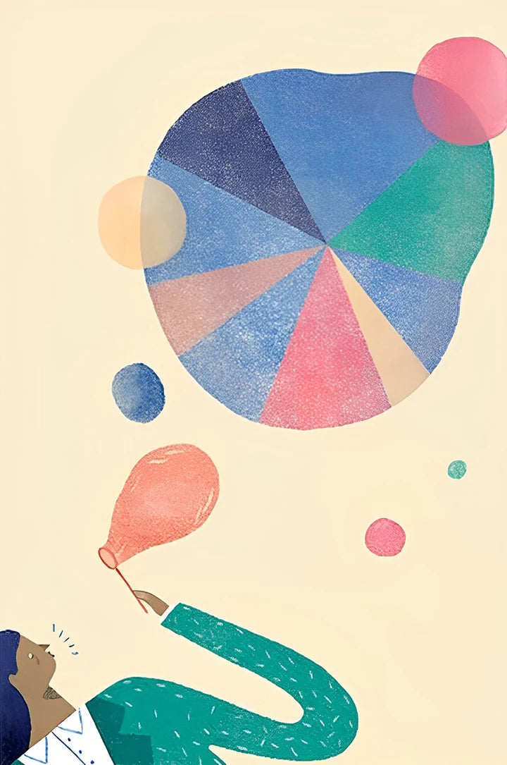 Malen Nach Zahlen - Mädchen und bunte Bubbles