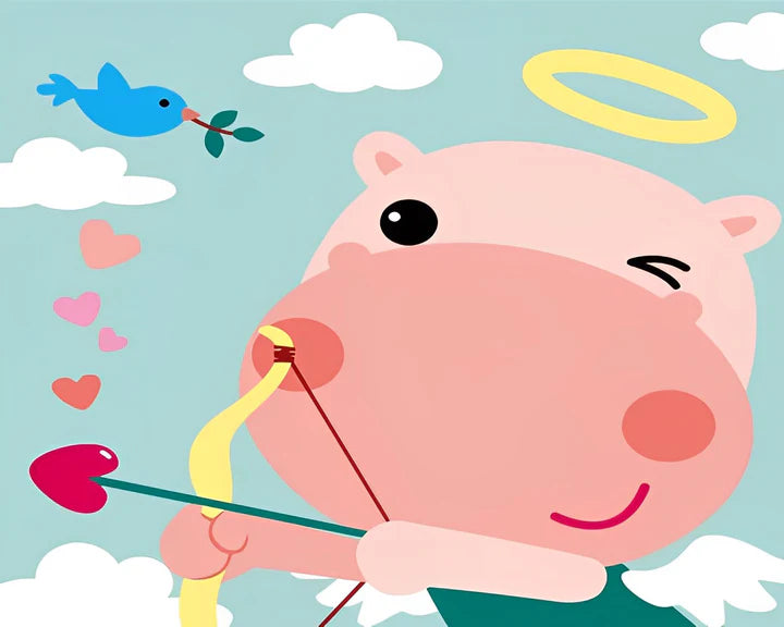 Malen Nach Zahlen - Rosa Cartoon Kuh