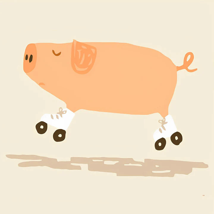 Malen Nach Zahlen - Schlittschuh laufendes Schwein