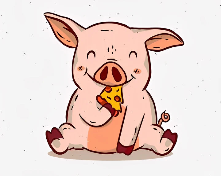 Malen Nach Zahlen - Schwein mit Pizza
