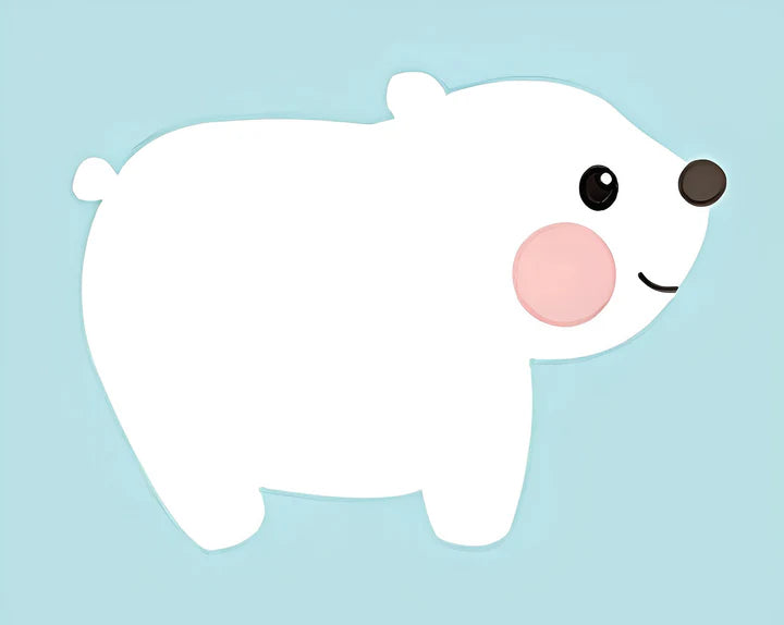 Malen Nach Zahlen - Weißer Bär auf blauem Hintergrund