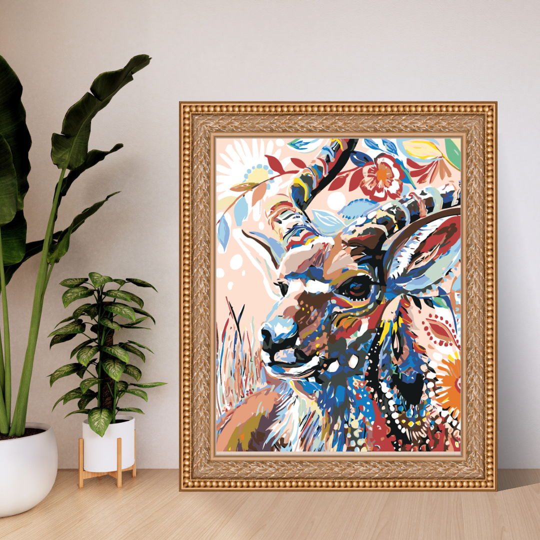 Malen Nach Zahlen - Blumige Antilope