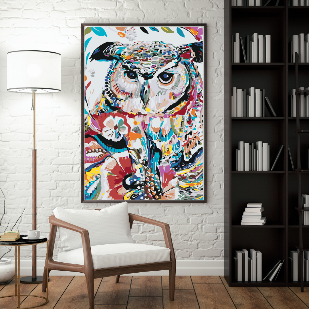 Malen Nach Zahlen - Blumige Eule