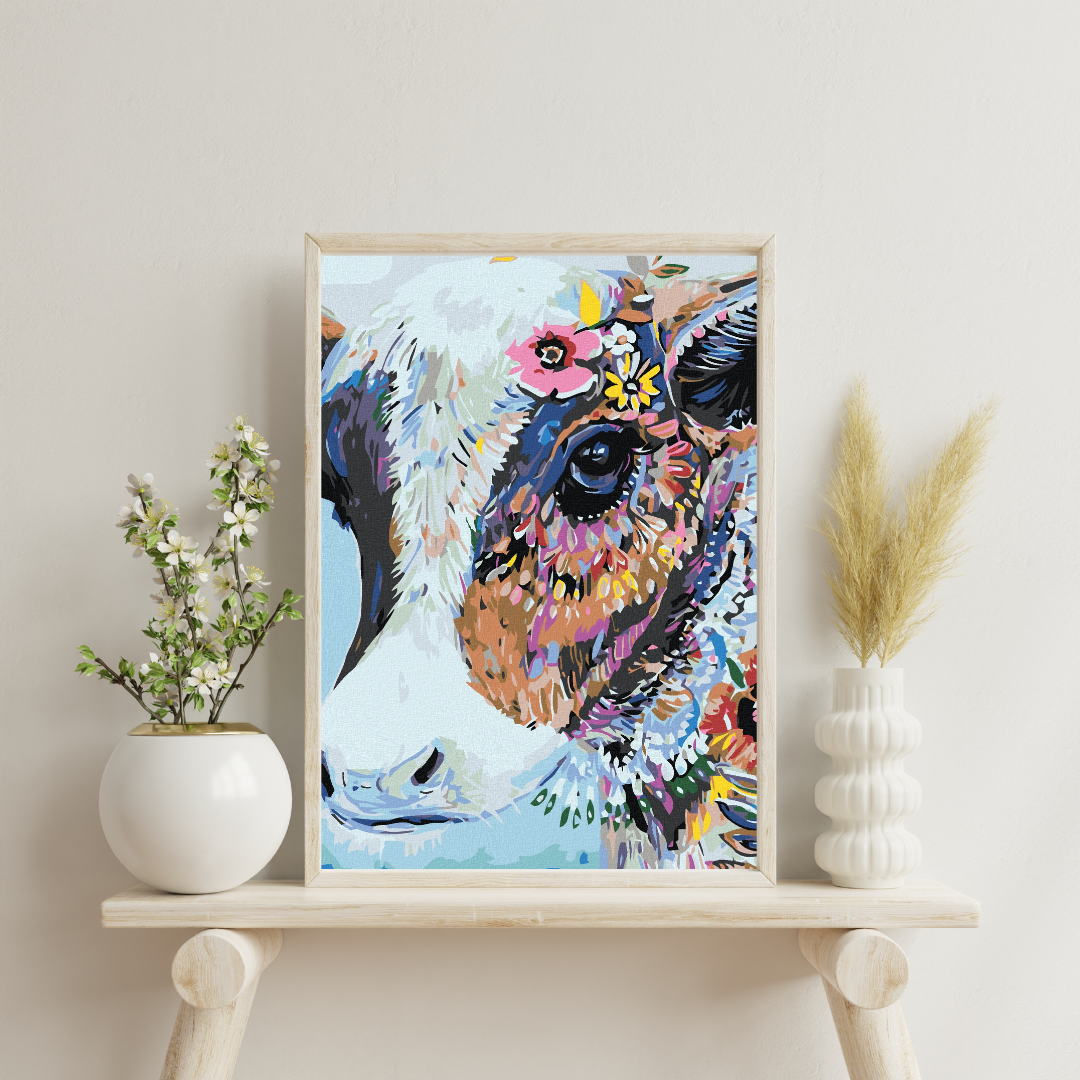 Malen Nach Zahlen - Blumige Kuh