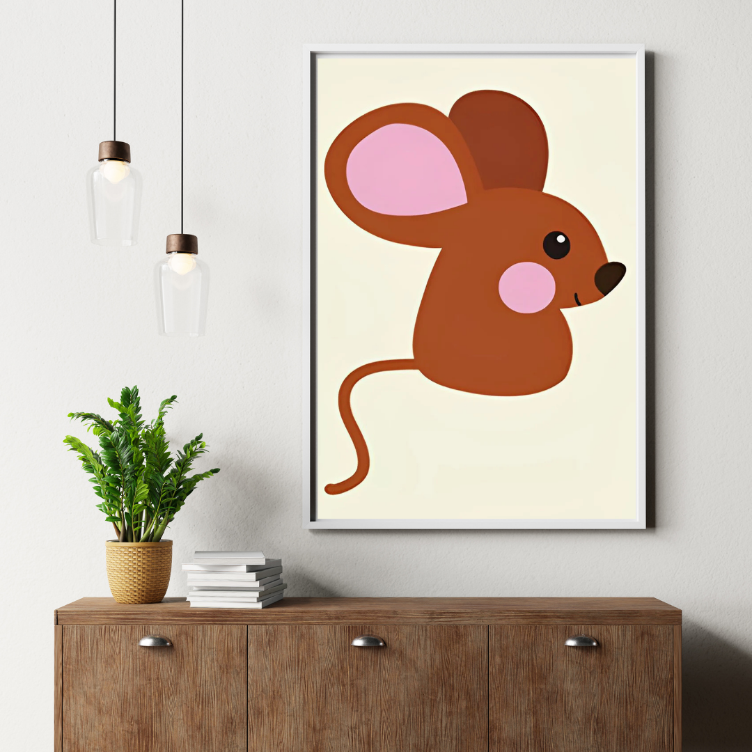 Malen Nach Zahlen - Braune Cartoon Maus