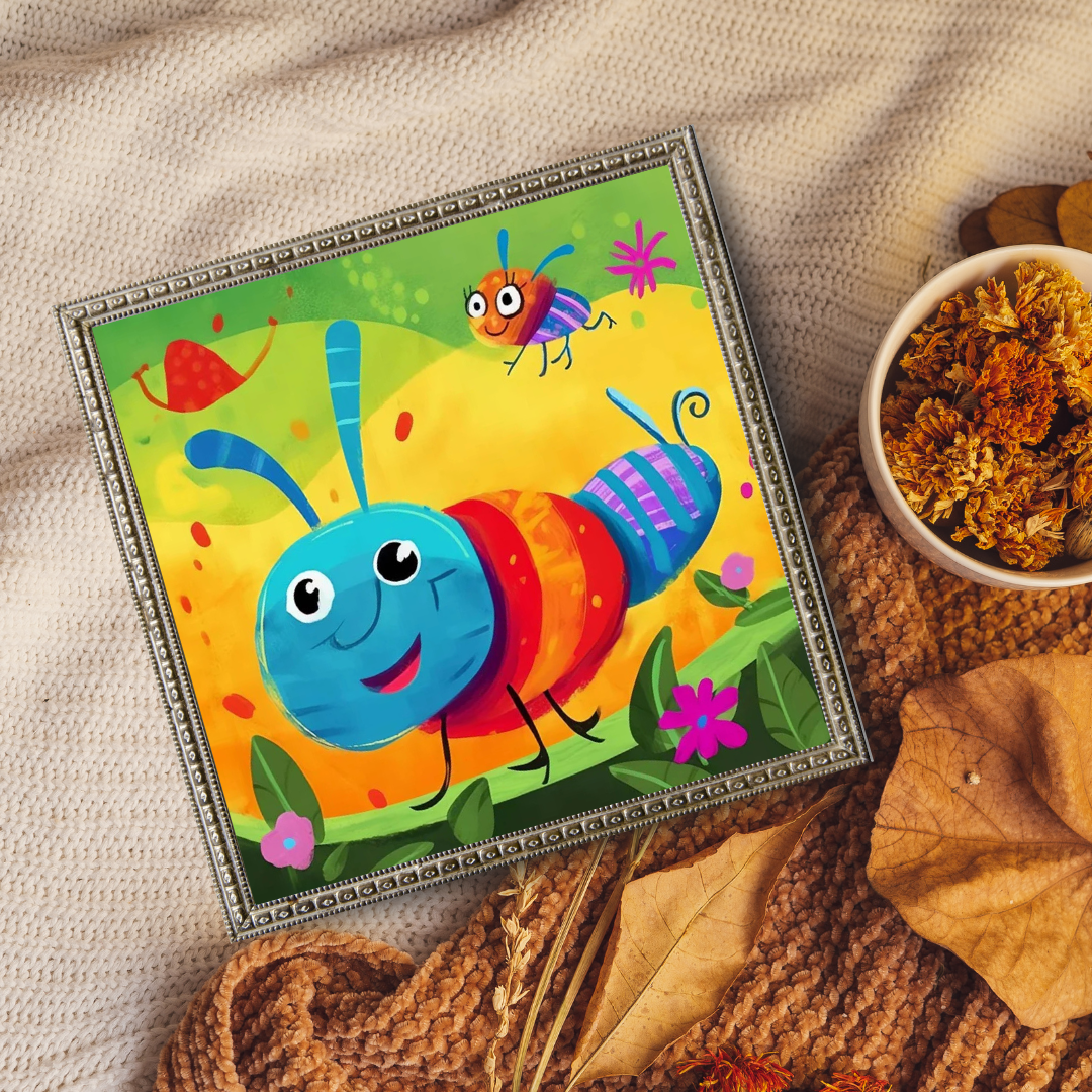 Malen Nach Zahlen - Bunte Insekten und grüne Blätter