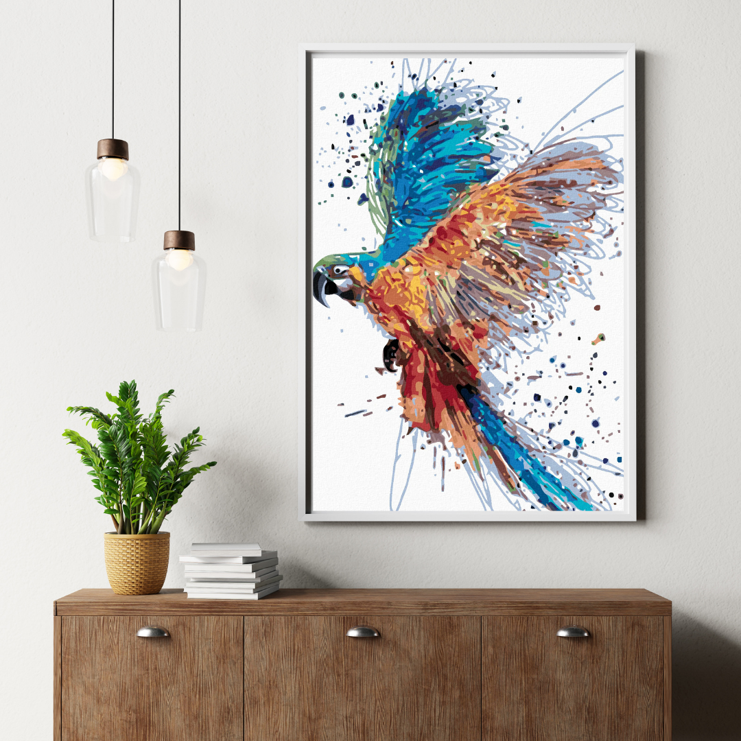 Malen Nach Zahlen - Bunter Papagei