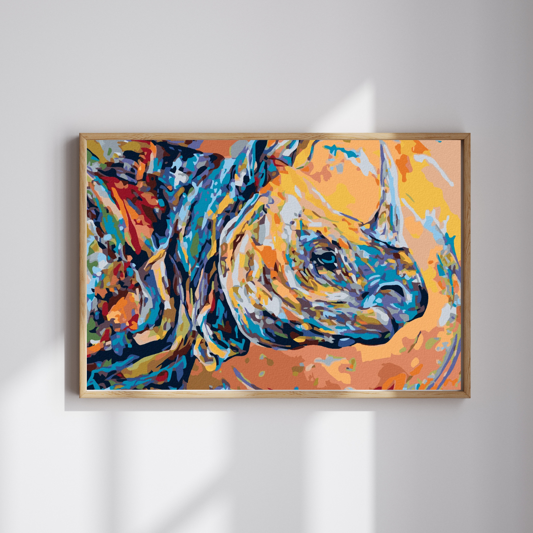 Malen Nach Zahlen - Buntes Nashorn