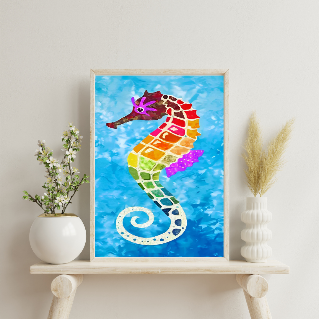 Malen Nach Zahlen - Buntes Seepferdchen