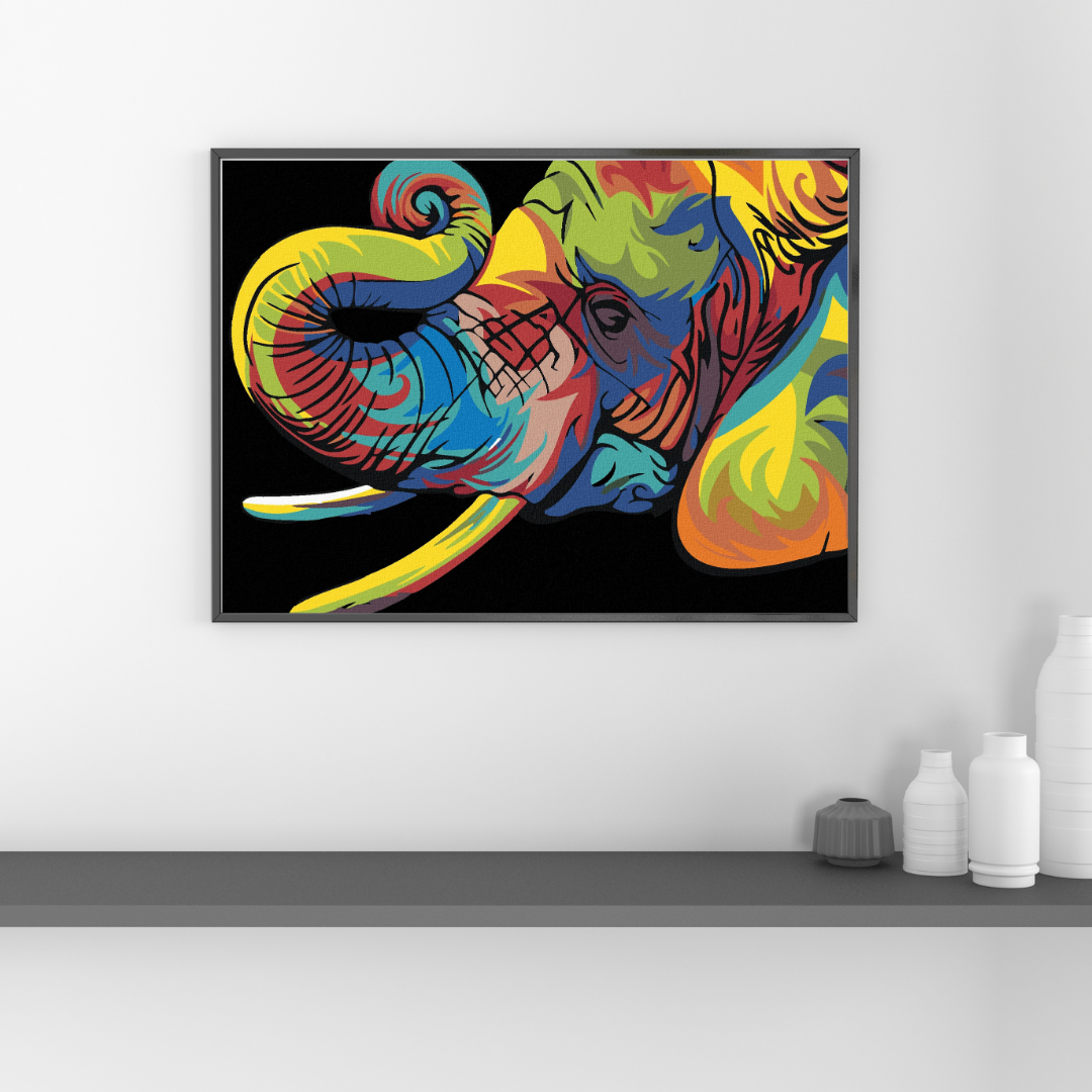 Malen Nach Zahlen - Farbiger Elefant