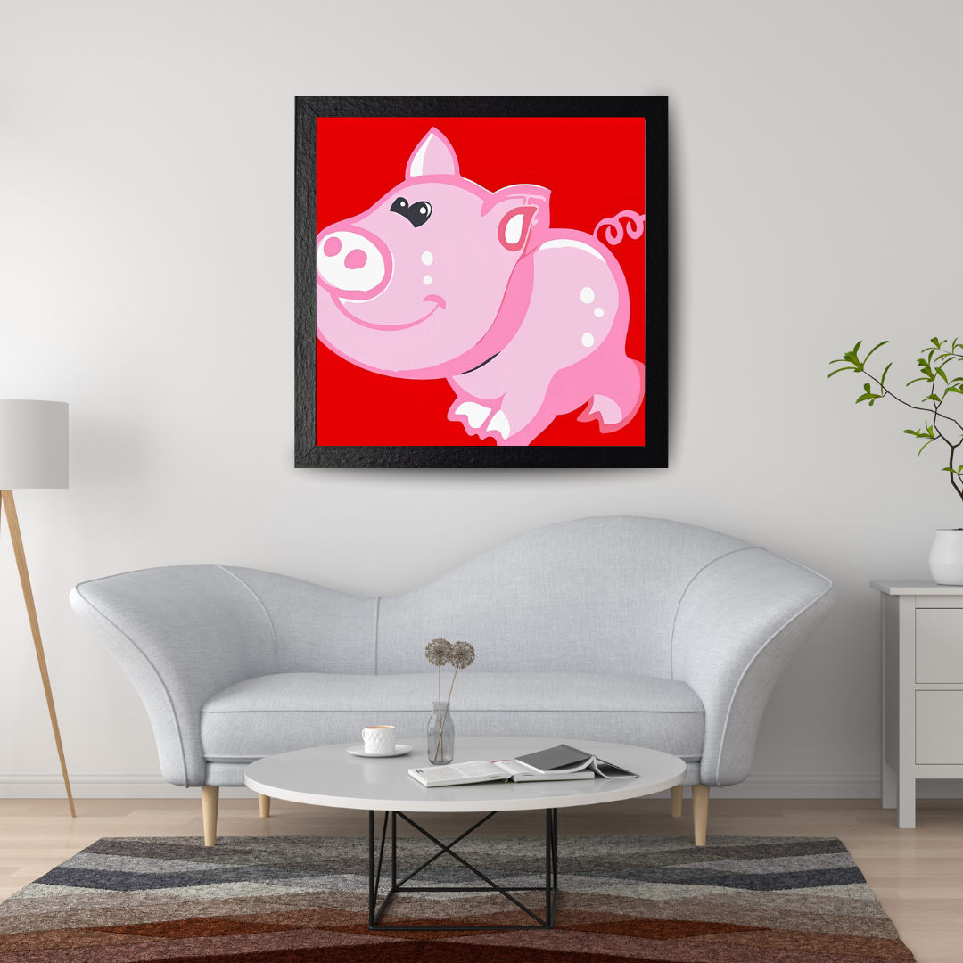 Malen Nach Zahlen - Fröhliches Cartoon Schwein