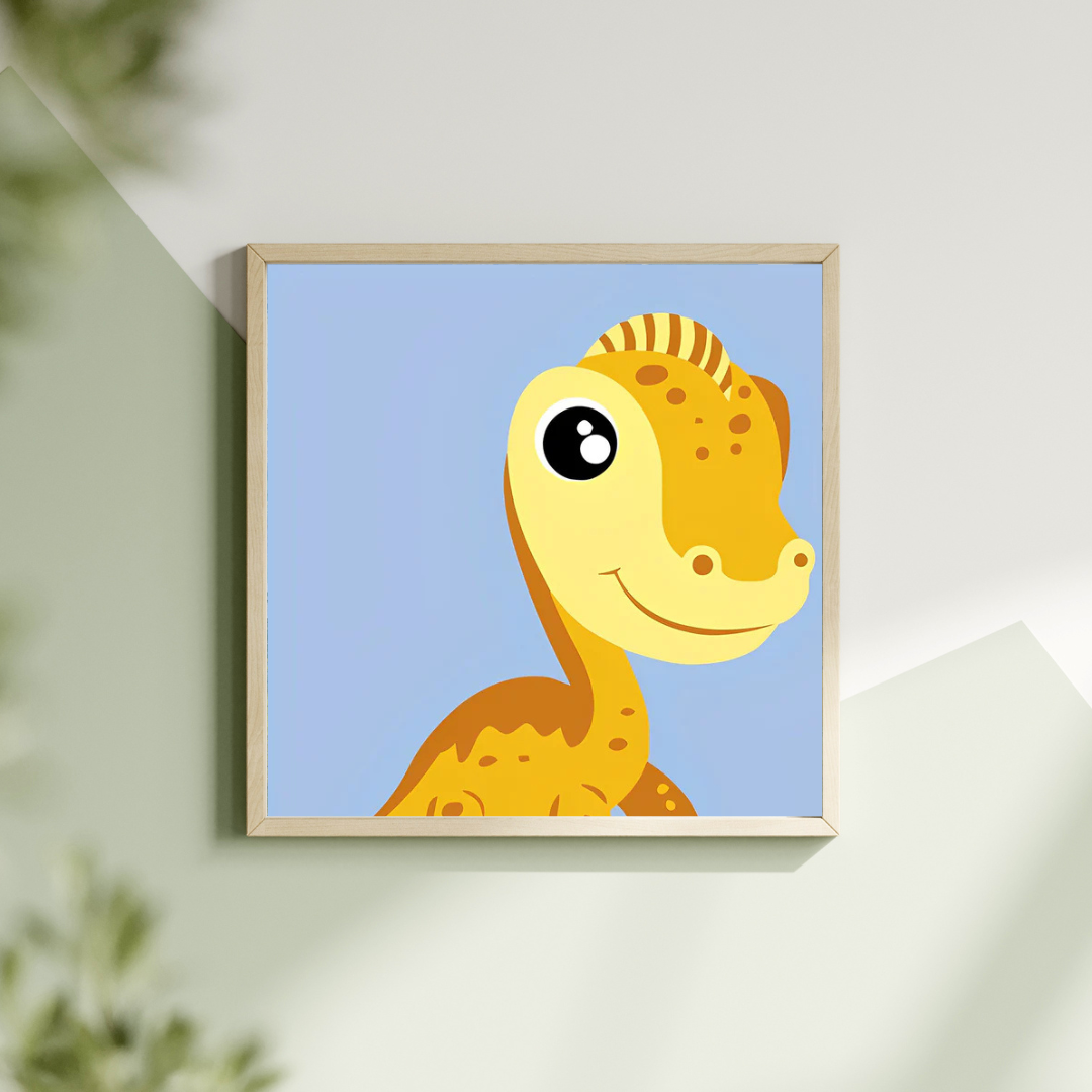 Malen Nach Zahlen - Gelber Cartoon Dinosaurier