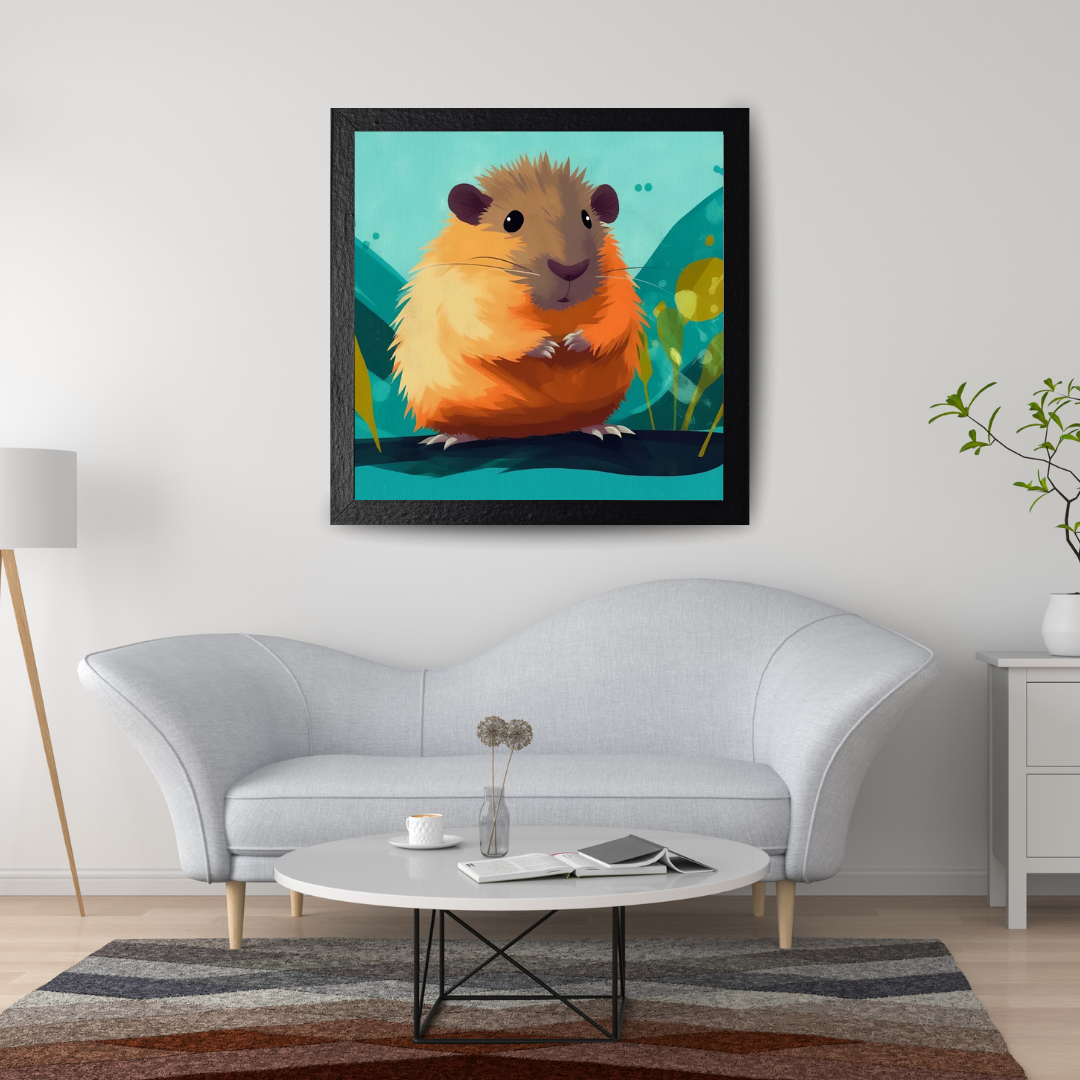 Malen Nach Zahlen - Kleiner Hamster Grüner Hintergrund