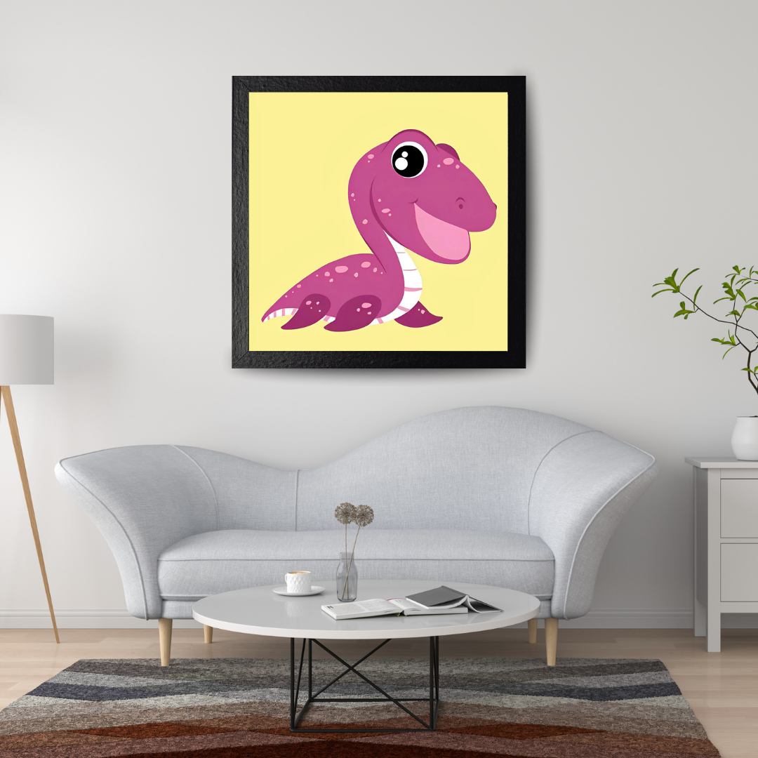 Malen Nach Zahlen - Lächelnder Cartoon-Dinosaurier