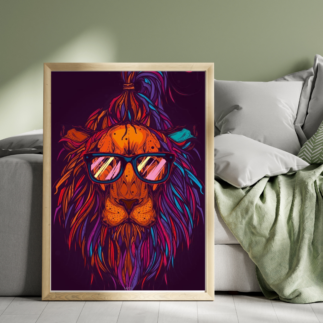 Malen Nach Zahlen - Löwe mit Brille