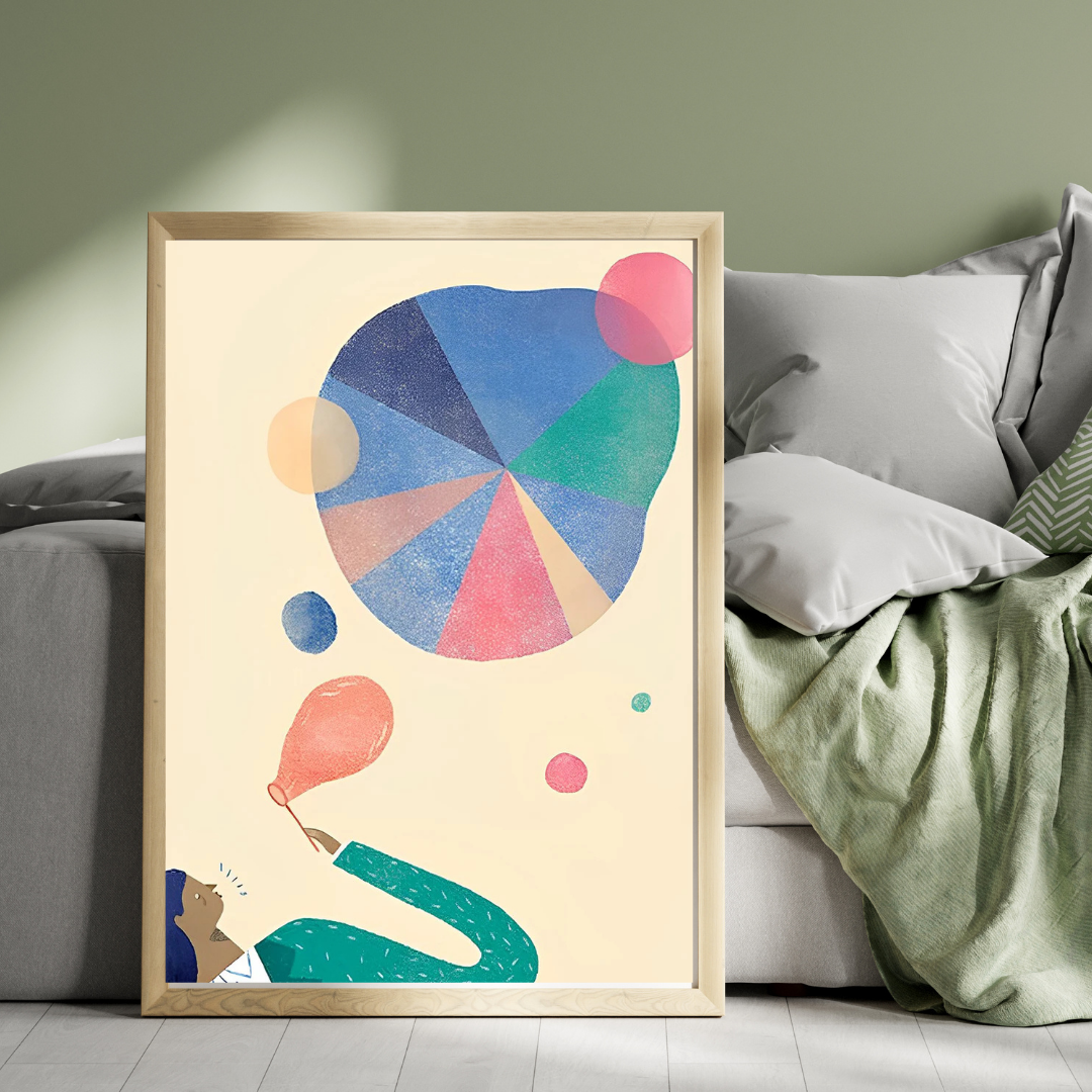 Malen Nach Zahlen - Mädchen und bunte Bubbles