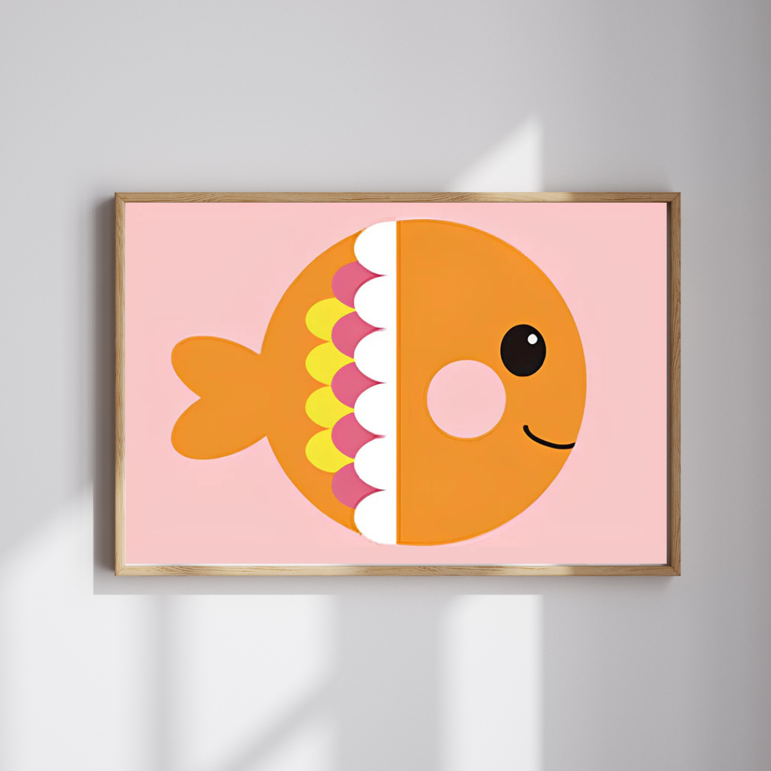 Malen Nach Zahlen - Orange Cartoon Fisch