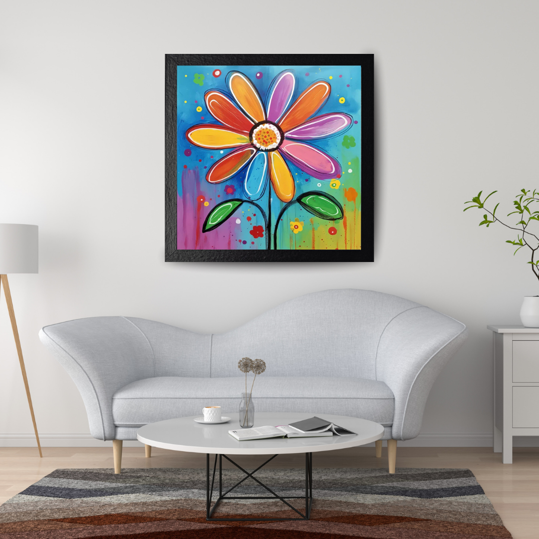 Malen Nach Zahlen - Regenbogenfarbene Blume