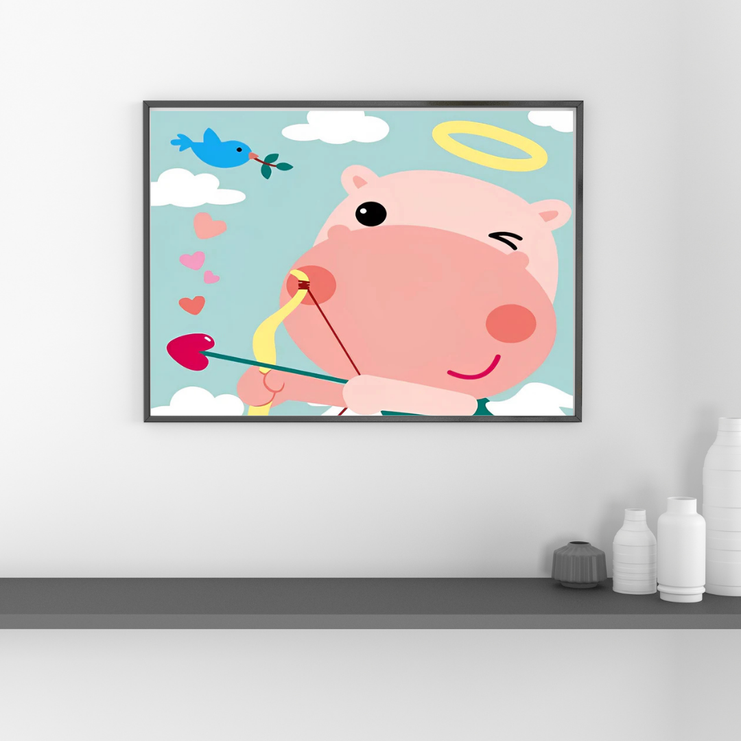 Malen Nach Zahlen - Rosa Cartoon Kuh