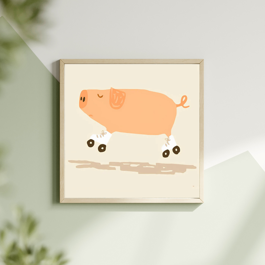 Malen Nach Zahlen - Schlittschuh laufendes Schwein