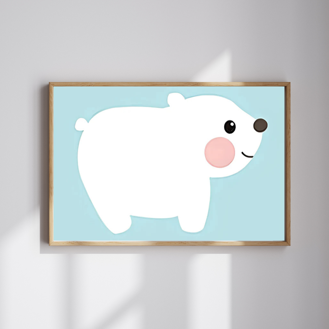 Malen Nach Zahlen - Weißer Bär auf blauem Hintergrund