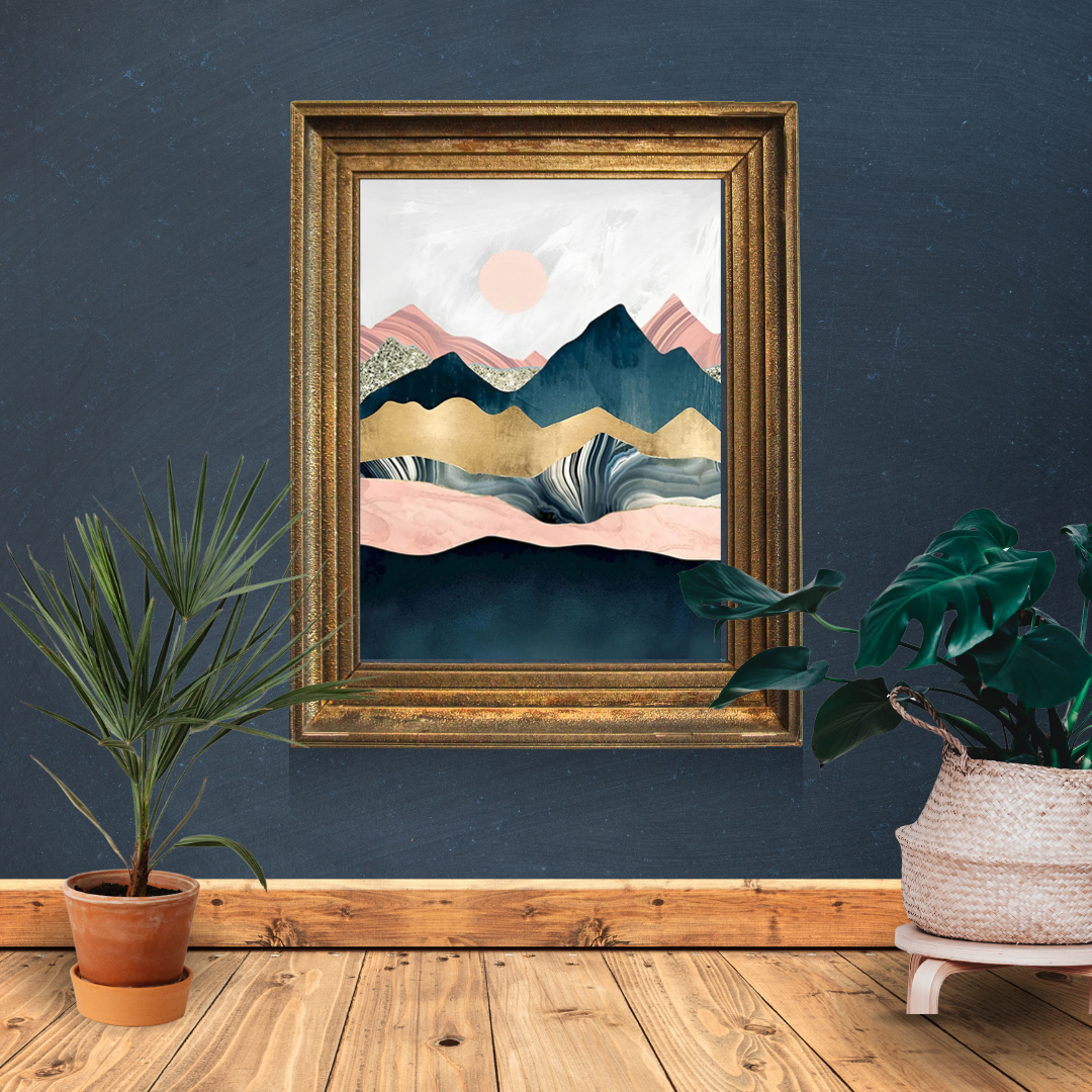 Malen nach Zahlen - Abstrakte Sanddünen und Gebirge