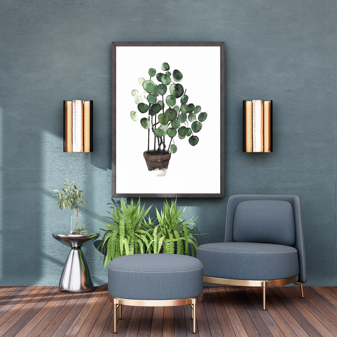 Malen nach Zahlen - Abstrakte grüne Blätter