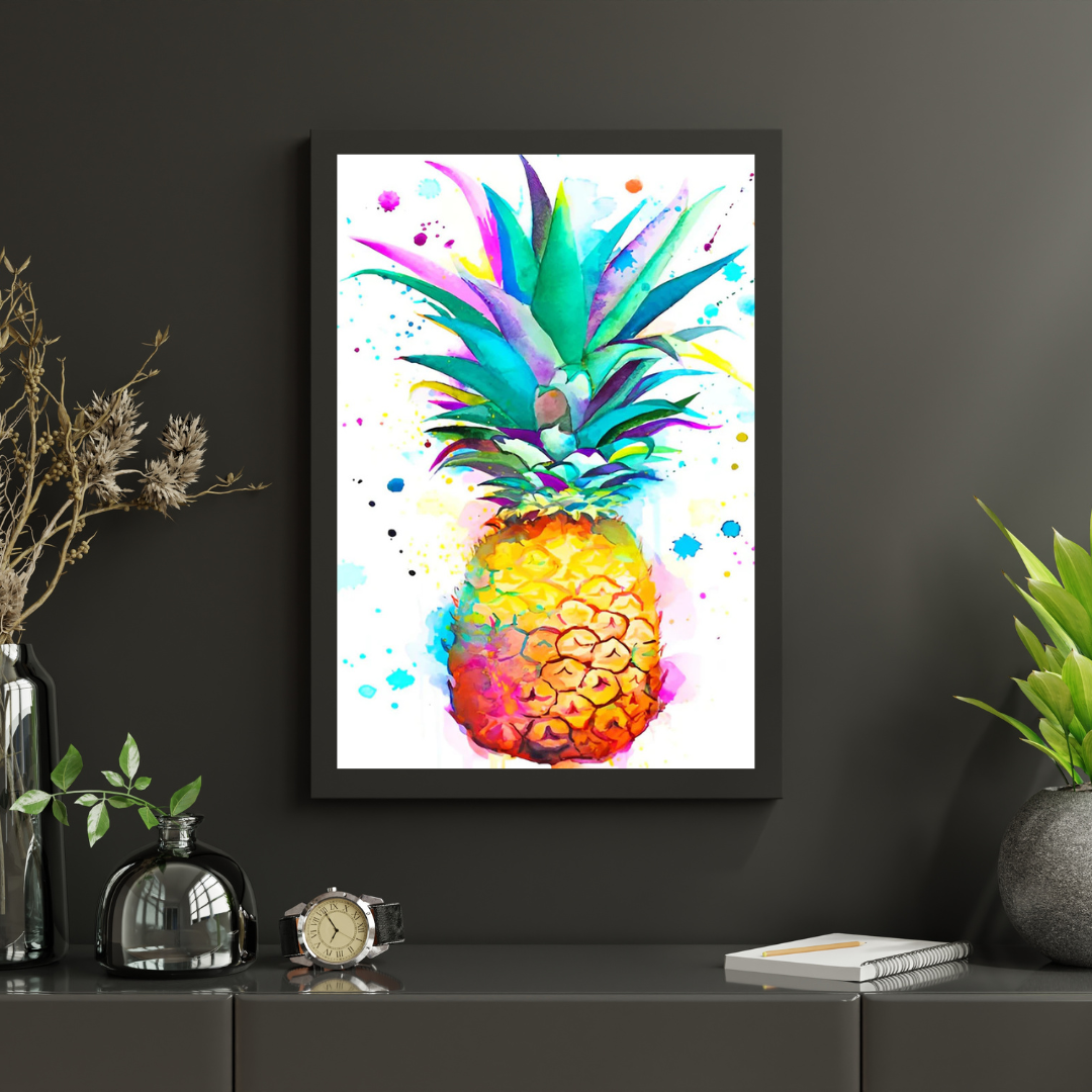 Malen nach Zahlen - Ananas in Wasserfarben