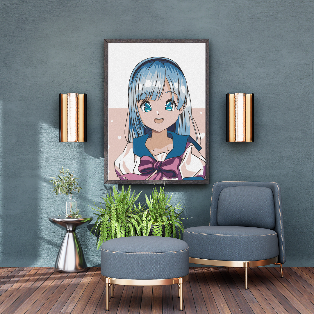 Malen nach Zahlen - Anime Mädchen Mit Einer Schleife