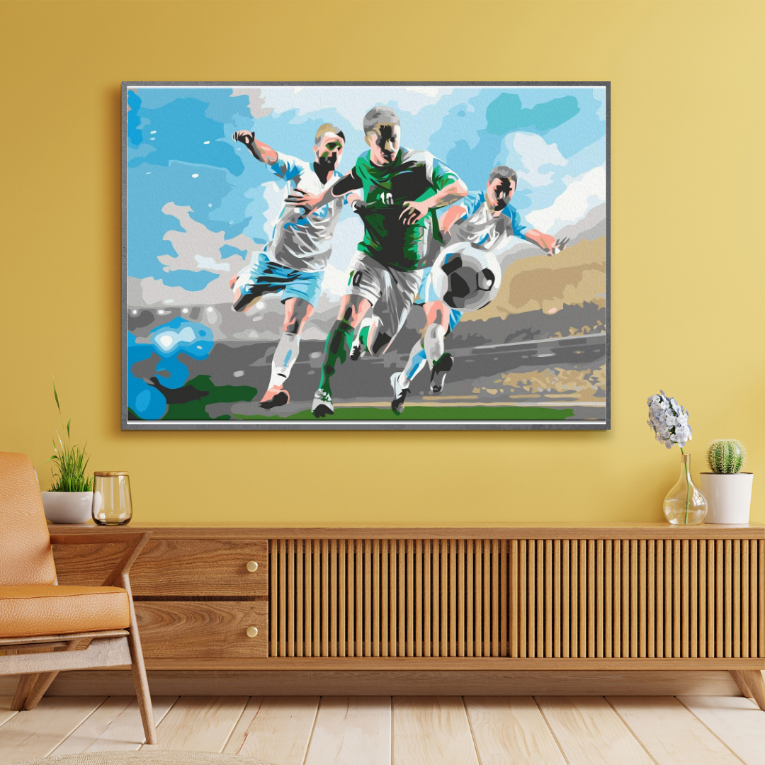 Malen nach Zahlen - Der Ball mit 3 Spielern