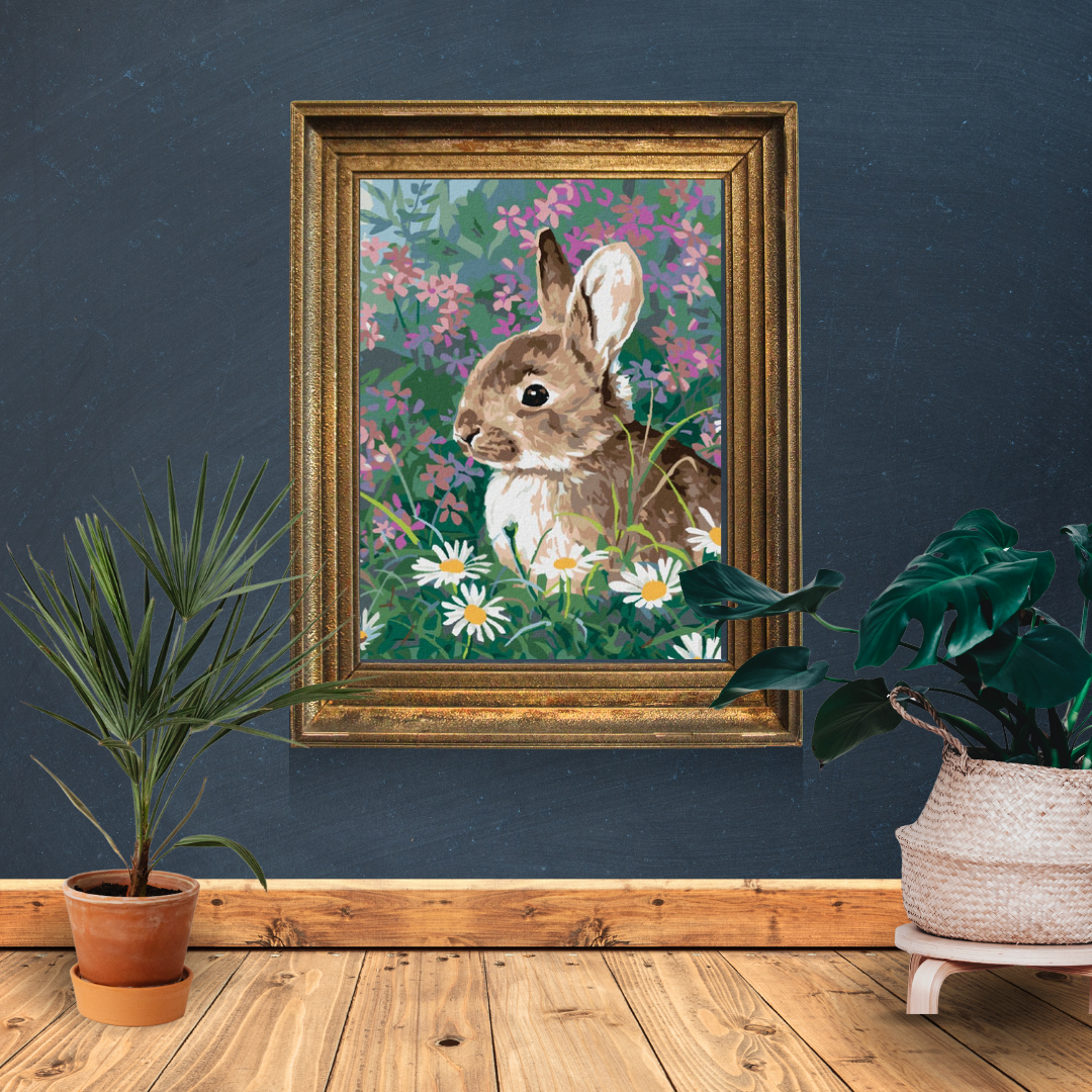 Malen nach Zahlen - Der braune Hase und die Wildblumen