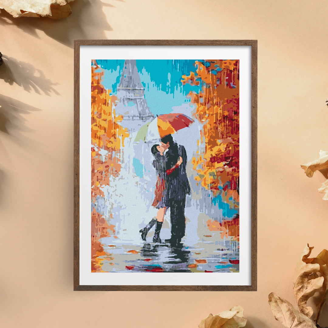 Malen nach Zahlen - Ein Kuss Im Regen in Paris