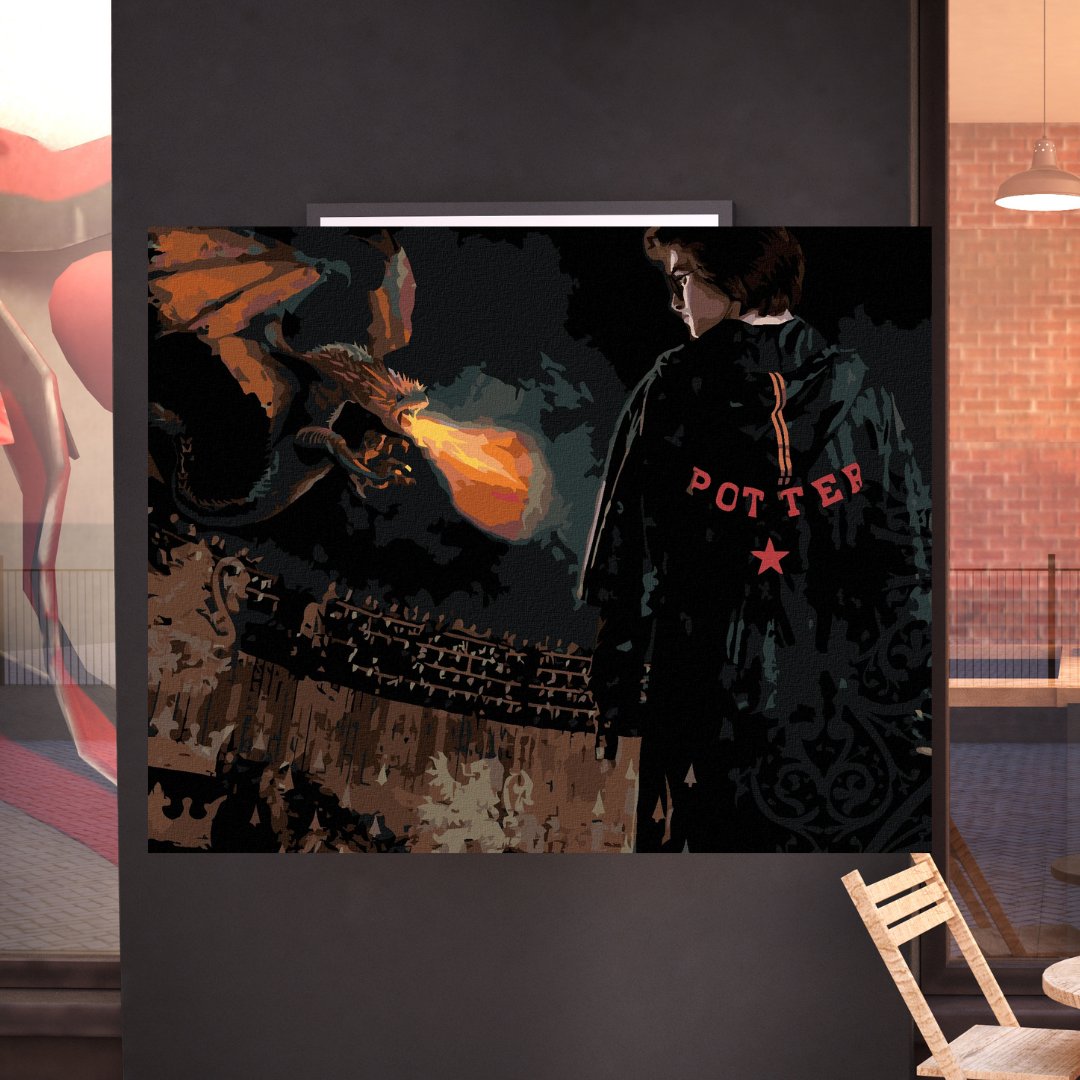 Malen nach Zahlen - Harry Potter Mit Dem Drachen In Der Arena